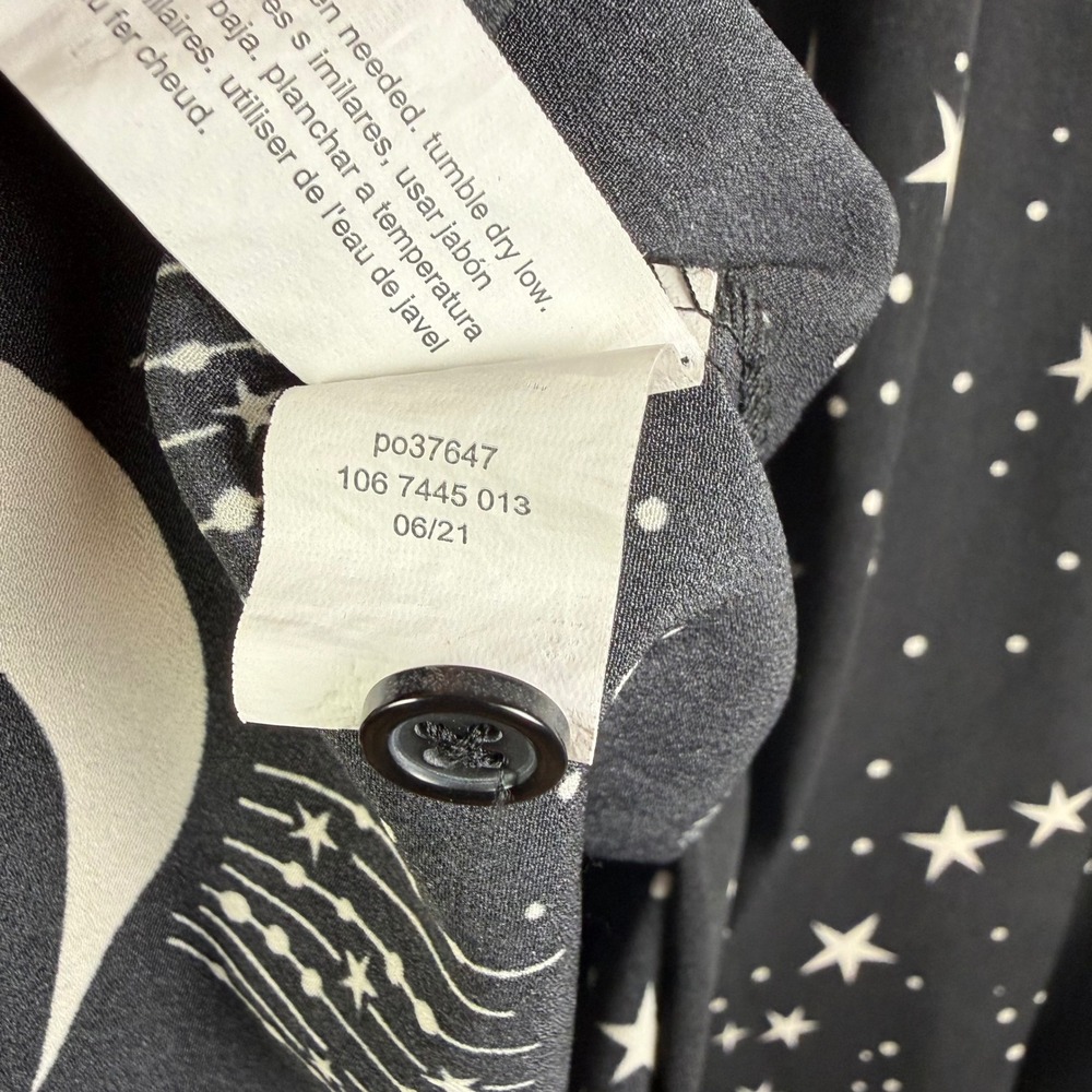 Eloquii Womens Black Celestial Moon Star Tie Neck Blouse Top Size 18 - Picture 5 of 8